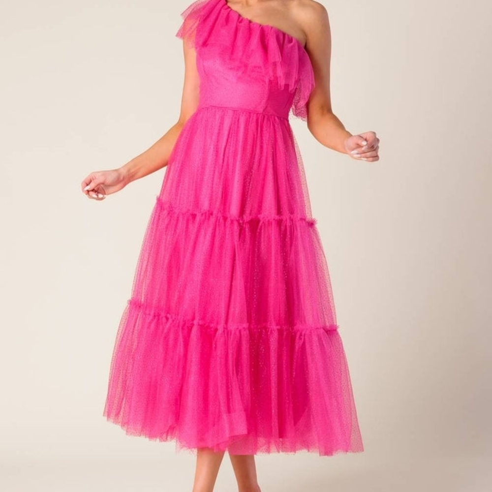 Flying Tomato Vibrant Pink One-Shoulder Dress